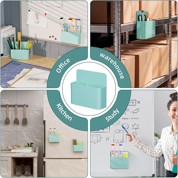 Mabrasse 2p Magnetic Dry Erase Marker Holder, Pen and Eraser Holder - Image 6