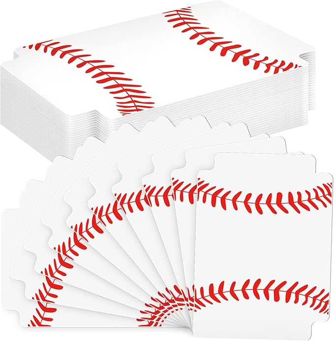 50pcs Baseball Card Dividers Plastic Index Card Storage Dividers with Tabs for Boys Gifts Card Separators for Sports Recipe Game Card Organize-DeskLoop Office