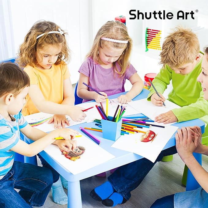 Shuttle Art Colored Pencils Bulk, 408 Pack Coloring Pencil Set Plus 20 Sharpeners, 12 Assorted Colors, Classroom Pack School Supplies-DeskLoop Office