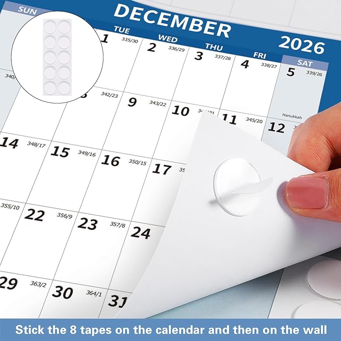 2026 Wall Calendar 34.8" x 22.8" Large Vertical Yearly Wall Hanging Calenda with Julian Date Thick Paper Calendar 12 Month Annual Wall Planner for Wall Office Fridge(Colorful)-DeskLoop Office