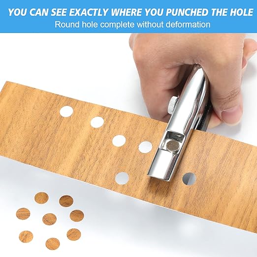 1/8" Hole Punch - Heavy Duty Single Hole Puncher for Paper, Tags, Cards, Plastic, Cardboard (3MM Black)-DeskLoop Office