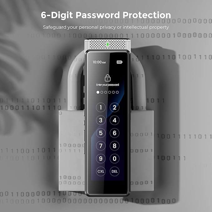 136GB Digital Voice Recorder with Playback, Innioasis R1 Full Touchscreen Voice Recorder with AI Intelligent Transcription and Bluetooth, Voice Activated Sound Audio Recorder Device with Mic (Silver)-DeskLoop Office