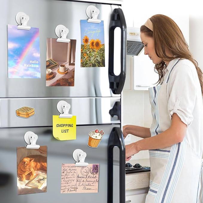 20 Pack Refrigerator Magnets, White Magnetic Clips Whiteboard Magnets, Magnet Clips Heavy Duty Fridge Magnets for Photo Displays, Home, Office, Classroom-DeskLoop Office