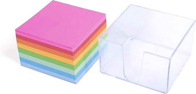 Mintra Office Memo Pads (1pk, Memo Cube - Bright)-DeskLoop Office