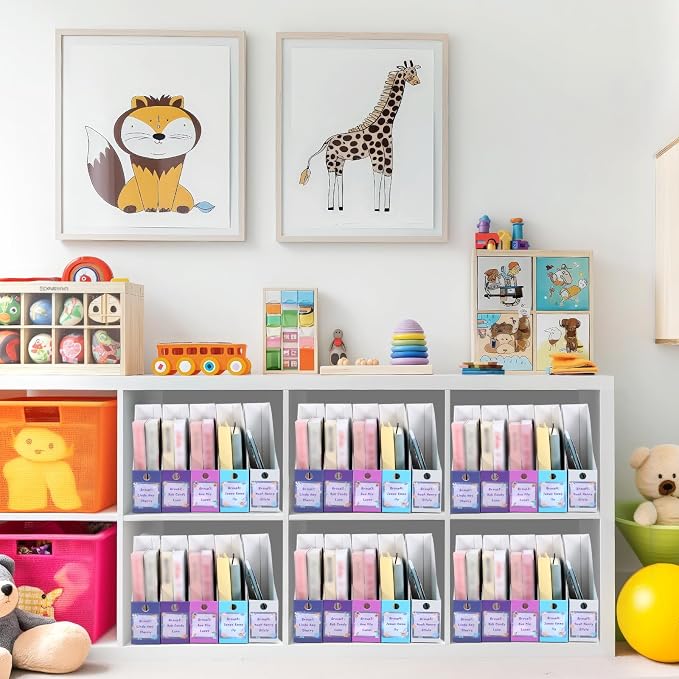 Pasimy 25 Pcs Space Cardboard Magazine File Holder Magazine Organizer Book Bin - Image 7