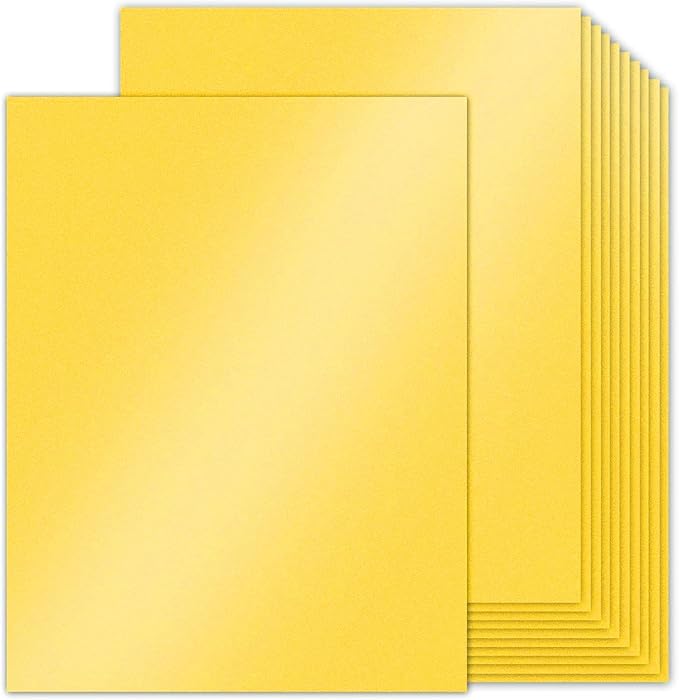 Double Sided Gold Cardstock 8.5 x 11 Metallic Paper, Goefun 100 Sheets 80lb Shimmer Card Stock for Printing, Copy, Invitations, Card Making-DeskLoop Office