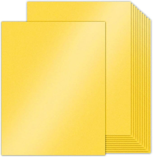 Double Sided Gold Cardstock 8.5 x 11 Metallic Paper, Goefun 100 Sheets 80lb Shimmer Card Stock for Printing, Copy, Invitations, Card Making-DeskLoop Office