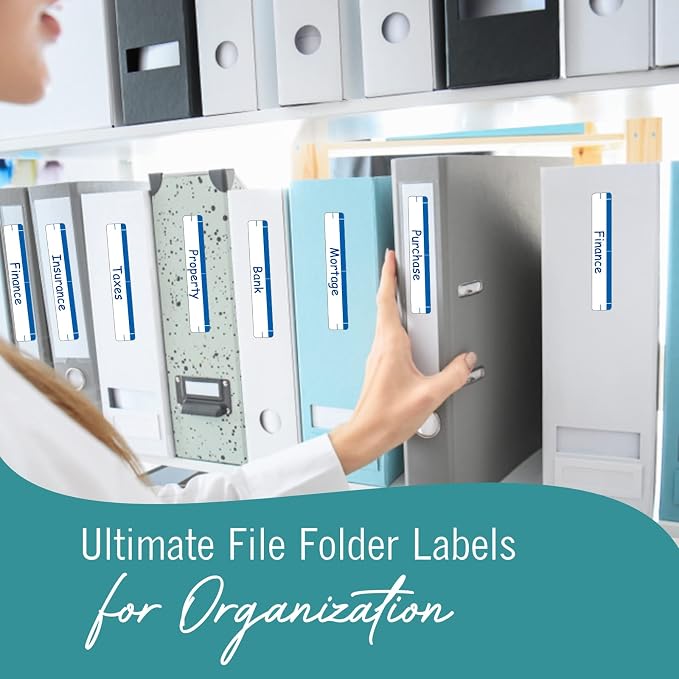 File Folder Labels 28 Sheets Light Blue File Labels a Total of 252 File Labels - Image 7