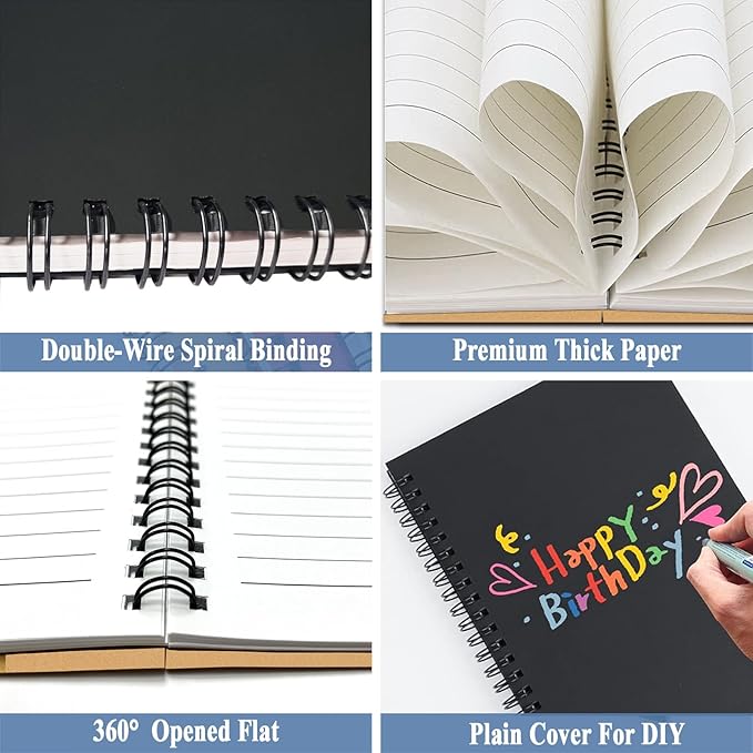 GINMLYDA Small Spiral Notebook A5, 10Pack 120 Lined Pages 8.25x5.5 Inches Spiral Journal Kraft Cover Notebooks & Writing Pads for School Home Office Aesthetic Sketch Drawing Note-DeskLoop Office