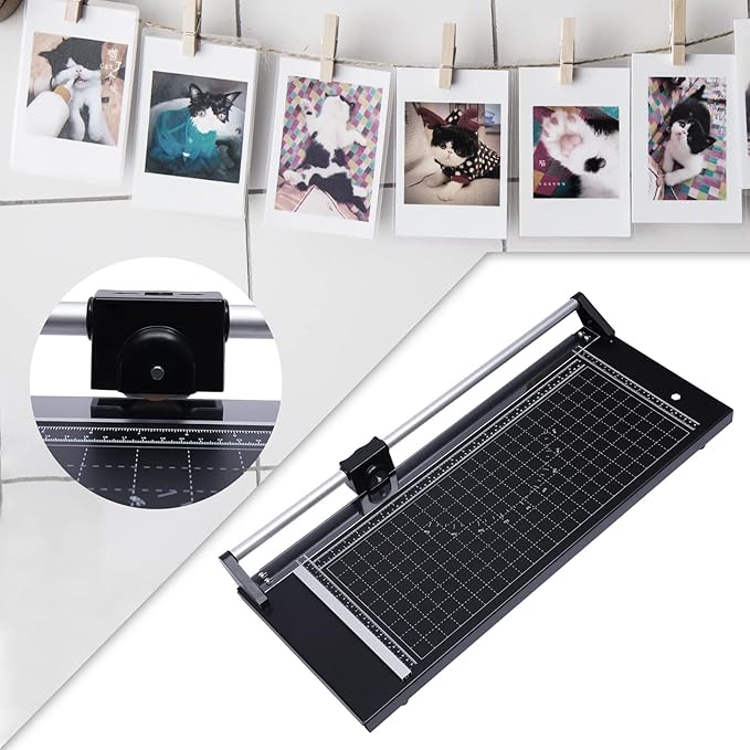 24 Inch Commercial Manual Precision Rotary Paper Trimmer Cutter,Heavy Duty,Smart Cut for Photo Paper, Film, Art Paper Jam, Office Paper, Thin Plastic Soft Board, PVC,Cutting Table 80x31.5cm-DeskLoop Office