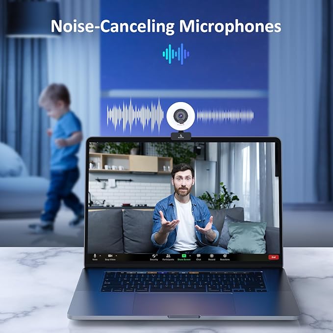 NexiGo N960E Pro 60FPS Webcam with Mic/Headset Jack and Extra USB Port, 1080P Web Camera with Light, Fast AutoFocus, Built-in Privacy Cover, for Zoom Meeting Skype Teams Twitch-DeskLoop Office