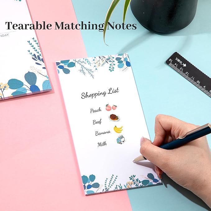 8.5x11 Weekly Planner Notepad Undated To Do List Note pad 52 Weekly Desk Wall Planner Calendar Hangble Daily Planning Pad for Work,Home,School,Ofiice Supplies,Matching 44 Notepad,Blue-DeskLoop Office