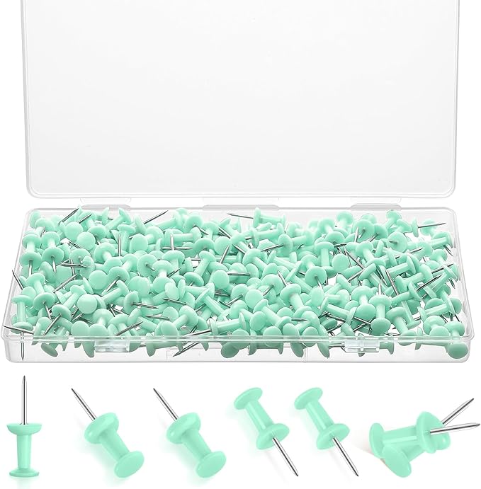 220 Count Green Push Pins, Standard Plastic Head Steel Point Thumb Tacks Decorative Push Pins for Cork Board Wall Hanging-DeskLoop Office