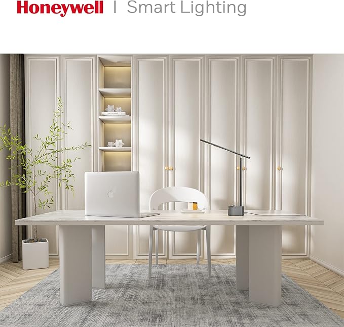 Honeywell HWT-H01 LED Desk Lamp Stepless Dimmable Table Lamp with USB A+C Dual Charging Port Eye-Caring Foldable Desk Light with 3 Color Modes for Home Office Bedroom Reading Study Sunturalux (Gray)-DeskLoop Office