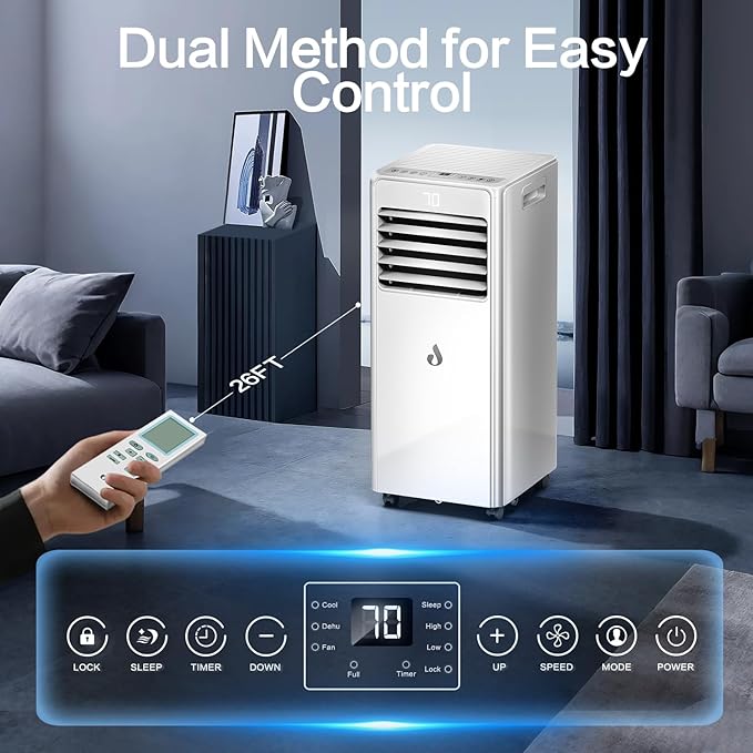 10,000 BTU Portable Air Conditioners for Rooms Up to 450 Sq.Ft,4-in-1 Cooling & Dehumidifier Air Conditioning Unit with Remote,Smart AC Unit with Installation Kit for Home/Office-DeskLoop Office