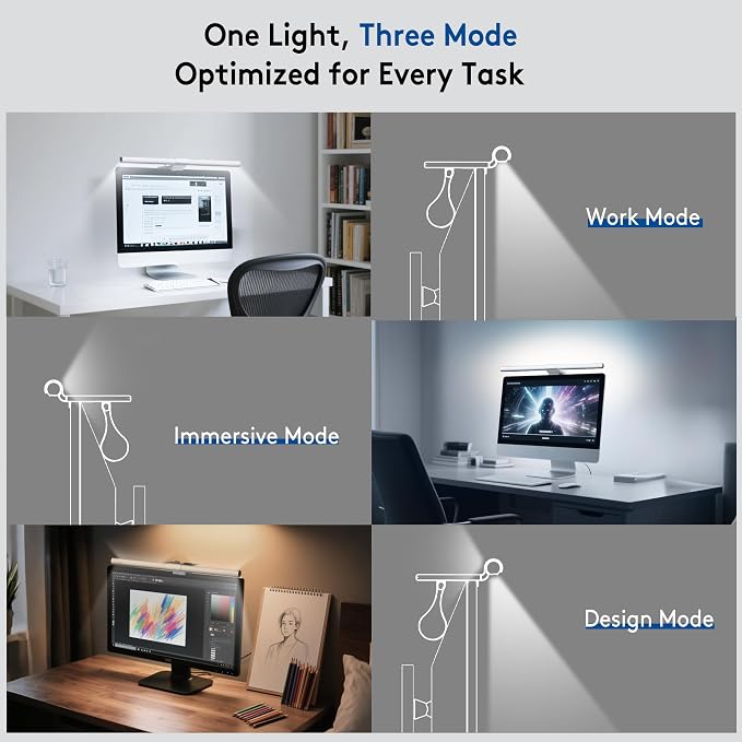 Quntis Monitor Light Bar with Remote, Eye-Care No Glare, Space Saving Home - Image 7
