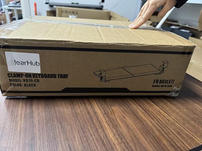 Large Keyboard Tray Under Desk Slide Out with Extra Sturdy C Clamp Mount System,26'' (30'' including Clamps) x11 Slide-Out Keyboard Drawer Under Desk for Typing,Keyboard Mouse Tray,Black-DeskLoop Office