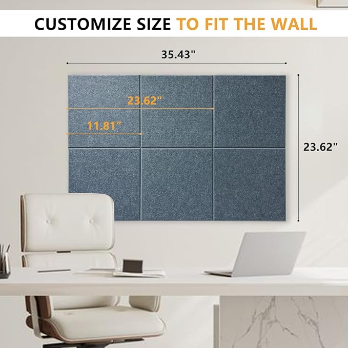 Thick Cork Board for Wall with Pins, 36" x 24" Bulletin Board Self-Adhesive Pin Board | Customized 6 Packs Felt Tiles for Office Home Wall Decor-DeskLoop Office