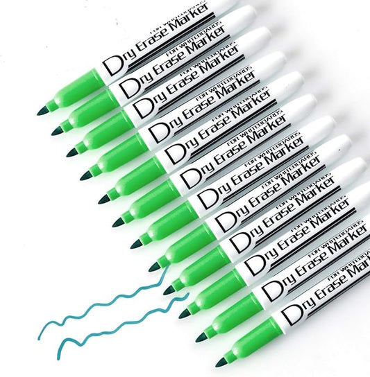 Volcanics Green Dry Erase Markers Low Odor Fine Whiteboard Markers Thin Box of 12-DeskLoop Office