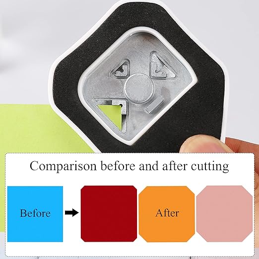 LOONENG 3 Way Chamfer Corner Punch, 3 in 1 Craft Paper Corner Cutter for Paper Crafts, Laminate, Cardstock, Business Card, DIY Projects, Photo, Card Making and Scrapbooking-DeskLoop Office