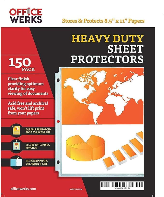 Office Werks Archival-Quality Document Protectors | Reinforced Clear Sheet - Image 9
