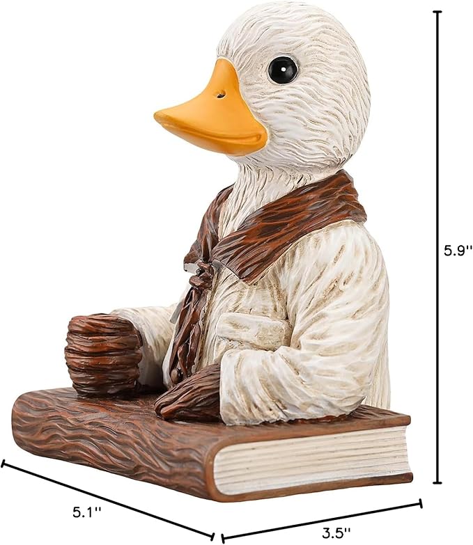 Duck Pen Insertion Pen Stand Resin Paperweight Cool Pencil Holder, Animal Series Desk Accessories Decor for Home Office School for Duck Lovers-DeskLoop Office