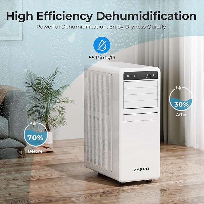 10,000 BTU Portable Air Conditioner, 3-IN-1 Smart AC Unit with Fan/Dehumidifier/Drainage-free Cooling, APP/Voice/Remote/Touch, 47 dB, Sleep Mode, Window Installation Kit, 24H Timer for Home/Office-DeskLoop Office