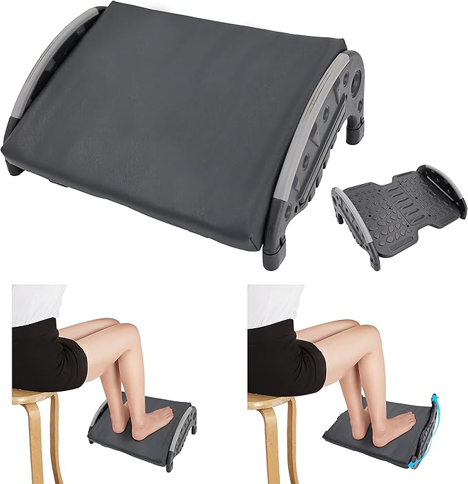 Under Desk Foot Rest,Foot Stool with Massage Texture,Includes Comfortable Memory Foam,Easy Assembly and disassembly (YB-RD)-DeskLoop Office