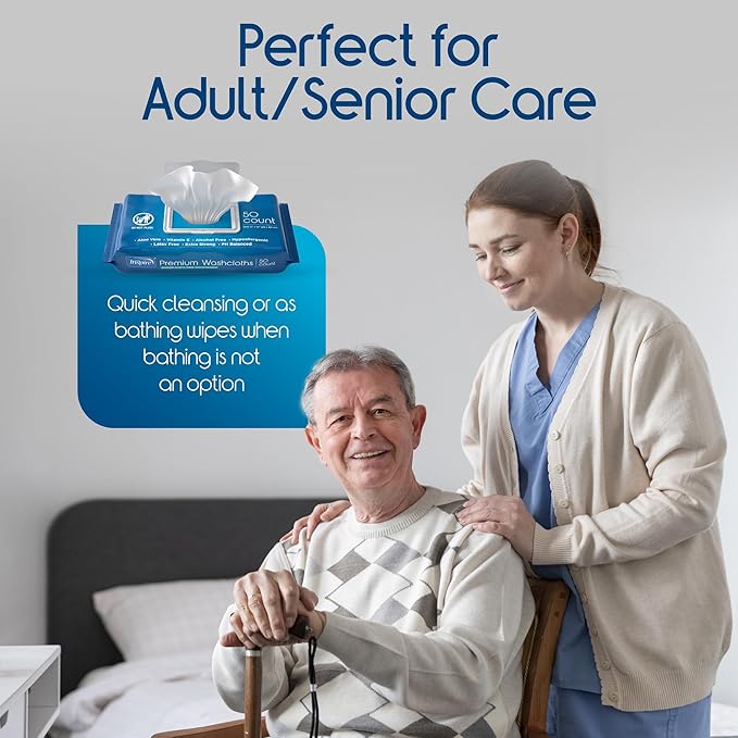 Inspire Adult Wet Wipes, Wash Cloths, Incontinence & Cleansing for Elderly Extra Large, 8"x12" (300 count)-DeskLoop Office