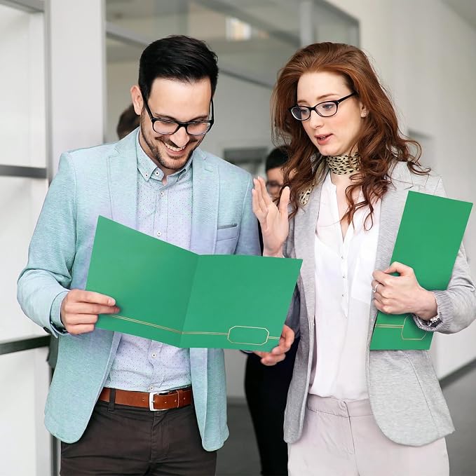 Kisston 10 Pack Executive Twin Pocket Folders Letter Size Green - Image 6