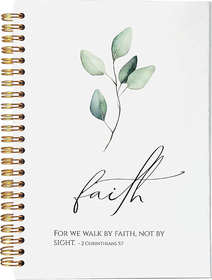 VNWEK Bible Scripture 2 Corinthians 5:7 For Me Walk By Faith Not By Sight Spiral Notebook Journal 5.5 X 8.3 Inches,Christian Lined Hardcover Spiral Notebook,Christian Gifts For Women Men Faith Teens-DeskLoop Office