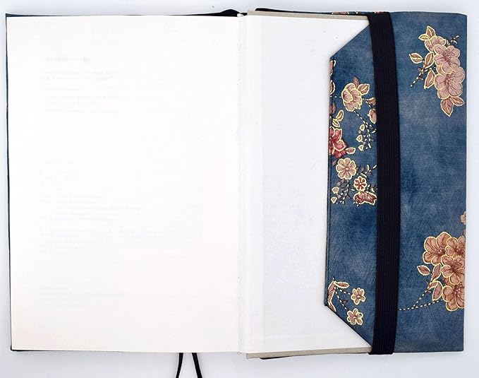 BLBMH Book Covers for Paperbacks Fit for 5.5x8.5 inch Adjustable Book Jacket Cover for Women Over 15 Soft Cloth Protector for Bible Novels Notebook Journal Book Lovers Gifts - Flower 3 Blue 8.5in-DeskLoop Office