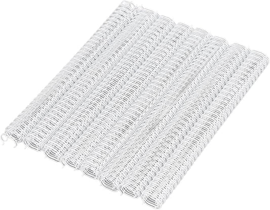 100 Pack Double Loop Wire Binding Spines, YolieraArt 1/4 Inch Spiral Binding Coils for Letter Size,Metal Bindings for Notebook Binder Machine (20 Sheet Capacity, 100P, 3:1 Pitch Twin Combs, White)-DeskLoop Office