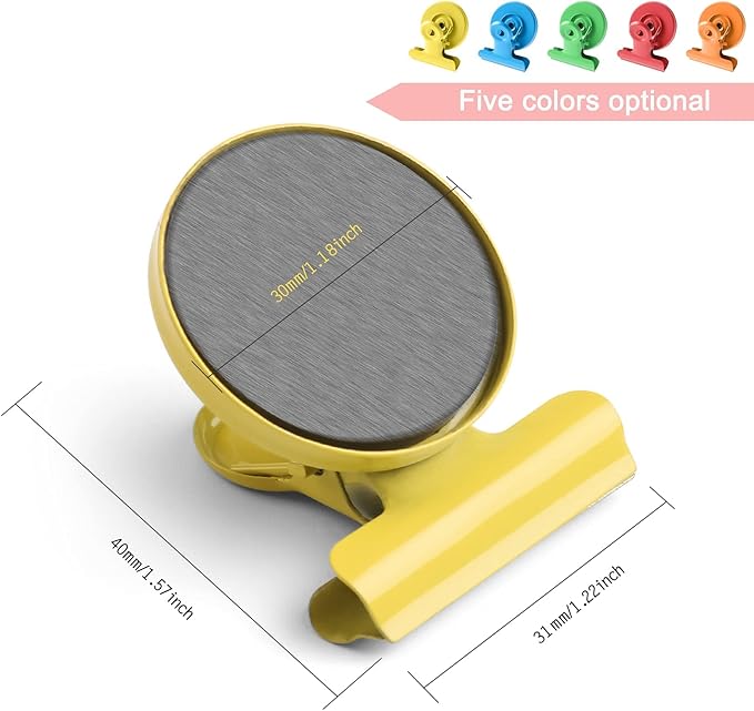 VNDUEEY 12 Pack Colorful Strong Magnetic Clips, Fridge Magnets Refrigerator Magnets, Clips Magnets for Whiteboard, Locker, Kitchen, Office Organizing Decorating (Multicolored)-DeskLoop Office