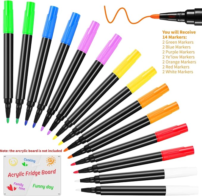 Liquid Chalk Markers for Acrylic Fridge Calendar Planning Board Clear Glass Dry - Image 8