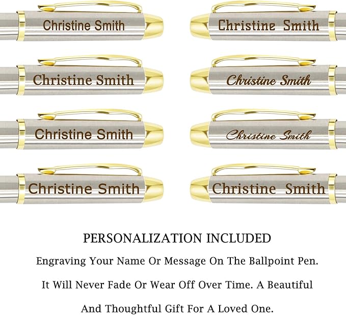 Amlion Personalized Pens Custom Engraved Pen with Name, Refillable Medium Refill, Personalized Gifts for Men Women-DeskLoop Office