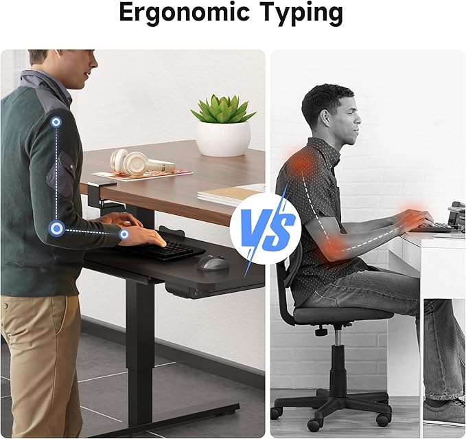 Keyboard Tray Under Desk with Storage Drawer Large C-Clamp 26.7”(31” Including Clamps) x 11.8” Slide-Out Platform Computer Drawer Pull Out Keyboard & Mouse Tray DSF7CT-DeskLoop Office