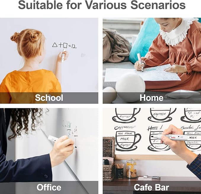 Comix Dry Erase Markers, Chisel Tip Black White Board Markers, 36 Bulk Black Colors Low Odor Markers for Kids Office & School Supplies-DeskLoop Office