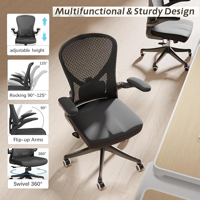 Desk Office Chairs Computer Mesh Chair Executive Chair with Lumbar for Home & Office (03BLACK)-DeskLoop Office