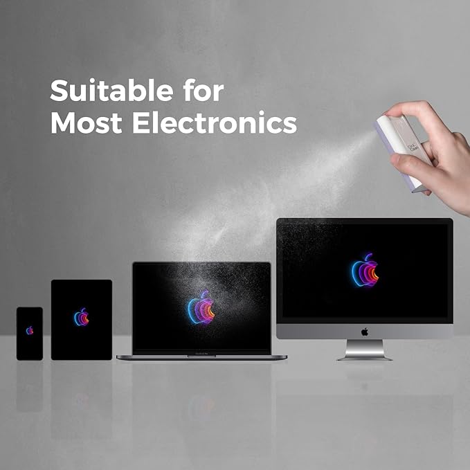 CLICK CLEAN Touchscreen Mist Cleaner, Screen Cleaner, All in One Screen Cleaner Spray with Microfiber and Phone Stand for All Phones, Laptop and Tablet Screens (Purple), W5131-DeskLoop Office