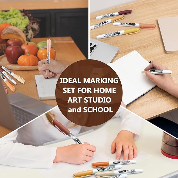 SFAIH 24 Skin Tone Permanent Markers - Assorted Portrait Colors, Fine Point Permanent Markers for Portrait, Figure, Animals, Trees Painting, Coloring Book, Decorate Wood, Quick Drying, Fade Resistant-DeskLoop Office