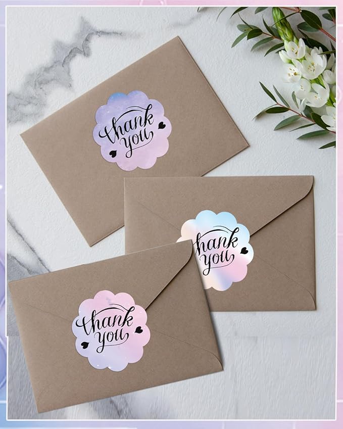 2''×2‘’ Flower Thermal Sticker Labels, Self-Adhesive 2 Inch Round Direct Thermal Labels, Multi-Purpose Sticker Label for DIY Logo Design,Name Tag,QR Code, 500 pcs/1 Roll, Starry Sky-DeskLoop Office