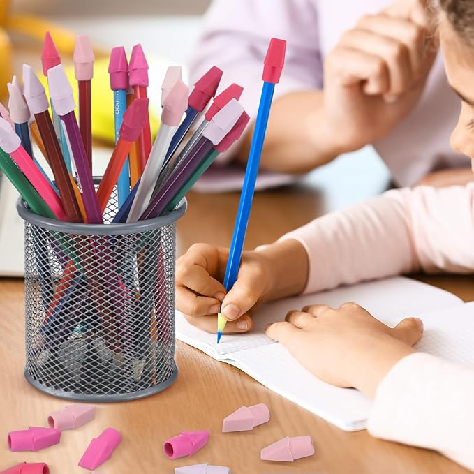 240 Pcs Pencil Top Erasers Cap Bulk Cute Pencil Toppers Erasers School Office Supplies for Students Teachers Art School Office Classroom Supplies(Pink)-DeskLoop Office