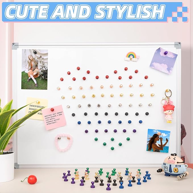 VNDUEEY 20Pcs Strong Fridge Magnets, Black Refrigerator Magnets, Magnetic Push Pins, Strong Whiteboard Magnets for Locker, Map, Kitchen, Office, School, Adults-DeskLoop Office