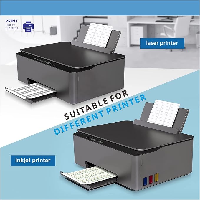Address Labels, JIQEZNL Premium 1" x 2-5/8" Mailing Labels for Envelopes, 1800 Address Label Sticker Paper for Laser/Ink Jet Printer, White Blank Printable Sticker Labels 30 Per Sheet 8.5"×11"-DeskLoop Office