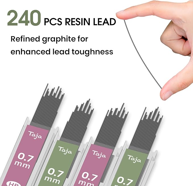 Aesthetic 0.7mm Mechanical Pencil Set with Case – 3 Vintage Mechanical Pencils, 4 Tubes HB #2 Lead Refills, 3 Erasers & 12 Eraser Refills, Cute Pencil Kit for Back to School Stationery Supplies-DeskLoop Office