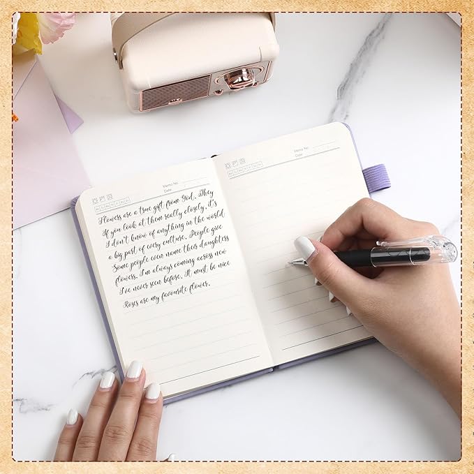 Estune Tree Small Notebooks Pen Leather Lined Pocket Subject Notebooks Hardcover Pocket Notepad Cute Ruled Leather Journals with Pen Holder for Men Women School Business, A6(Retro Color,30 Set)-DeskLoop Office