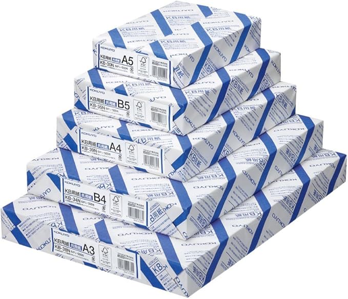 Kokuyo B4 (9.8 × 13.9 inches) KB Paper, 500 Sheets, 64gsm, 80 Bright - Perfect for Legal documents, Technical Manuals and Research Papers- FSC Certified, Japan Import (KB-L31TN)-DeskLoop Office