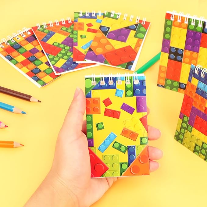 Hooqict 24 Pack Small Pocket Notebook Bulk Mini Building Block Notebooks Party - Image 5