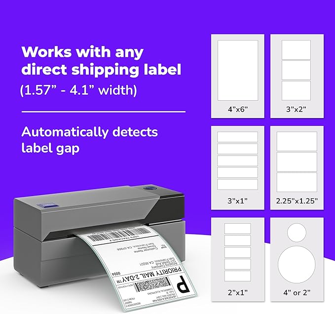 Rollo USB Shipping Label Printer - Commercial Grade 4x6 Thermal Label Printer for Shipping Packages - High Speed Custom Sticker Label Maker for Small Business - Supports Windows & Mac-DeskLoop Office